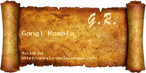 Gangl Romola névjegykártya